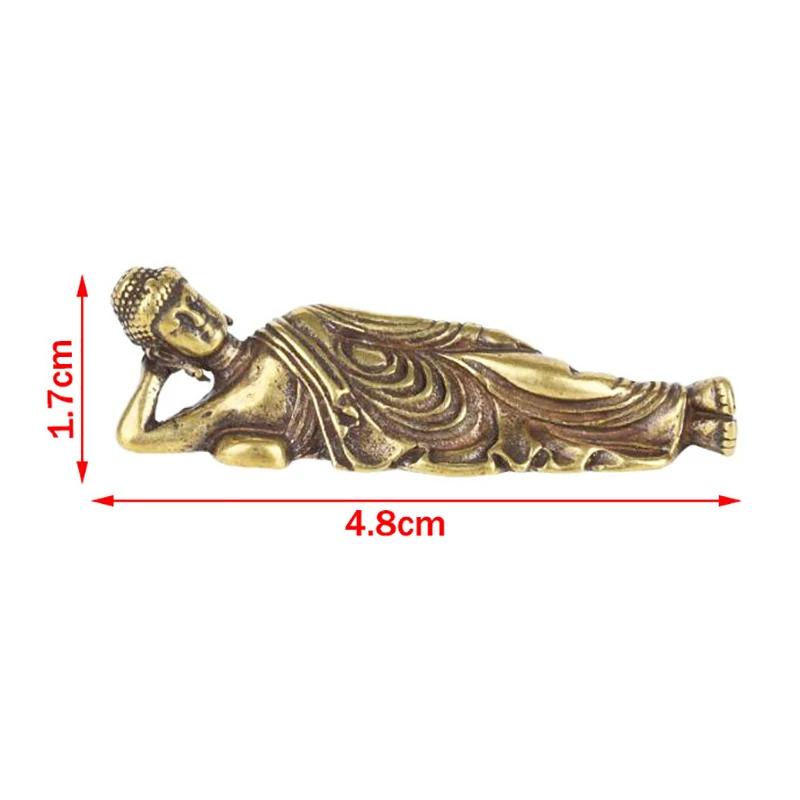 Mini Shakyamuni Buddha Ornament Retro Pure Copper Lying Shakyamuni Miniatures Attractive Brass Buddha Statue Living Room