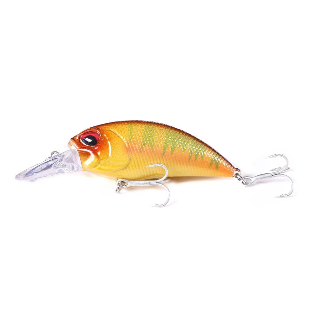 HENGJIA 1 stk Medium Dykke Crankbait 8cm 15.5g Kunstig Wobbler med Skarp Krok Hard Bait for Bass Gjedde