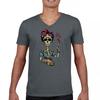 Frida Kahlo Sugar Skull V-Neck T-shirt Calavera Mexican Day of the Dead Tee