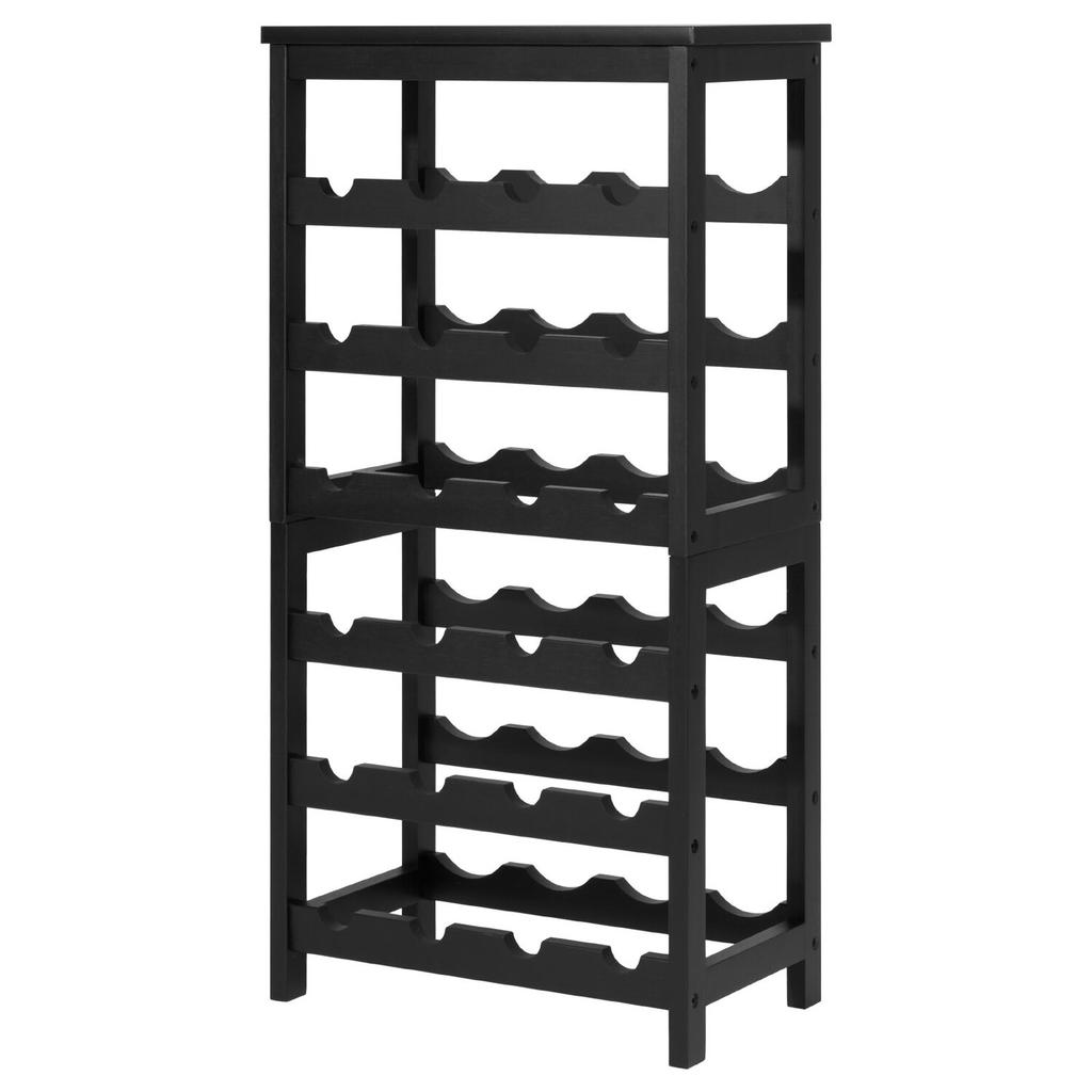 24 Bottle Detachable Wine Rack, 6-Tier Wine Bottle Holder,Solid Bamboo Wood Freestanding Floor Display Wine Storage Shelves with Table Top, for