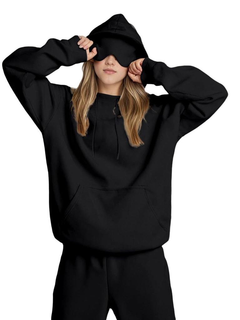 Felpa a tinta unita oversize Autunno Inverno Streetwear Uomo Donna Pullover