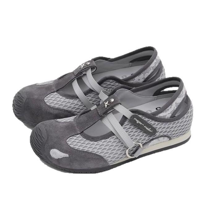 Mary Jane Single Shoes Women's 2025 Summer New Mesh Breathable Sports Sandals Flat-bottomed Versatile Casual Forrest Gump Shoes