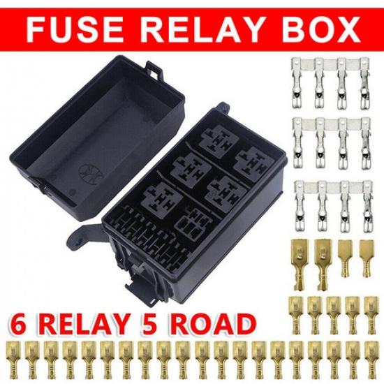 Universal Fuse Relay Box 6 Road 12 Slot Trunk Marine ATCATO Block Holder Car