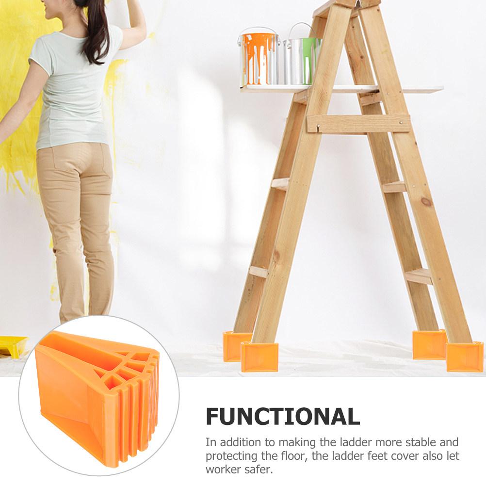Premium Rubber Ladder Feet Covers Extra Thick Floor Saving Ladder Foot Protectors for Extension Folding Stepladders Non-Slip