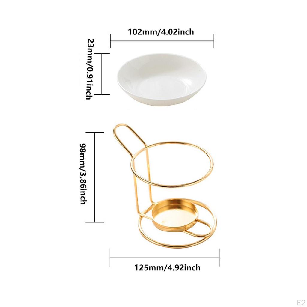 Quemador de Aceites Esenciales de Cerámica Decorativo Decoración para el Hogar Calentador Cuenco Desmontable para Mesa