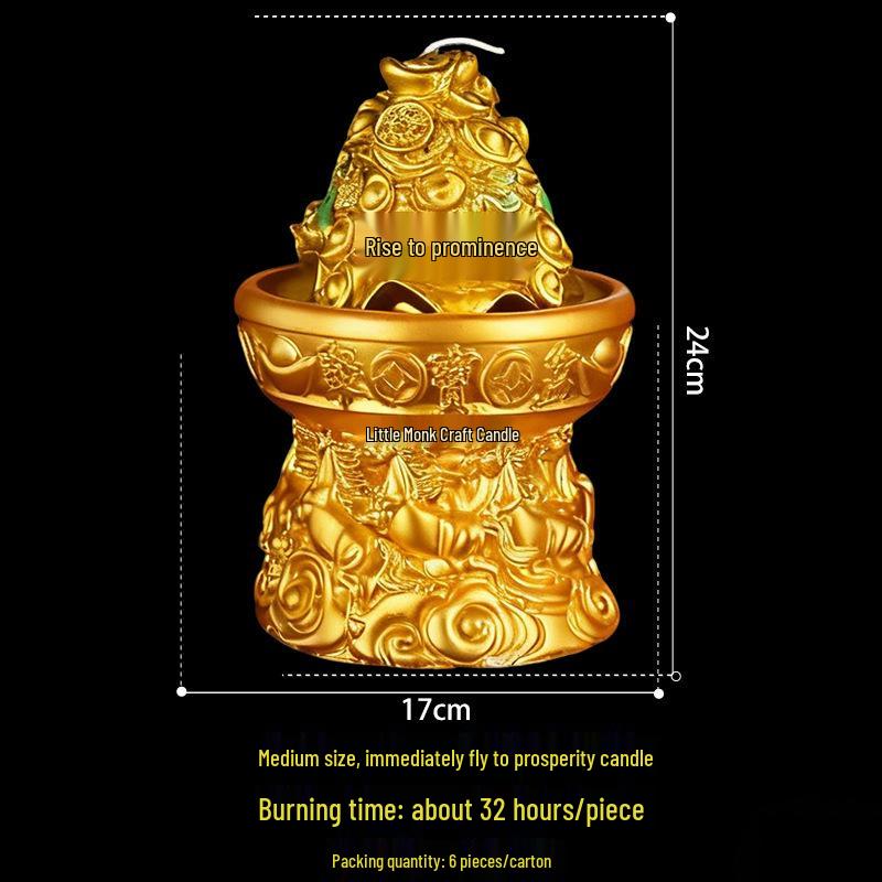 Treasure Bowl Wealth-Attracting Candle for Home and Temple