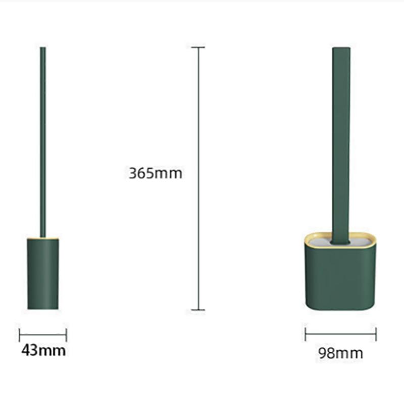 Toilet Brush with No Dead Ends Multi-function with Base Household Dormitory Toilet Brush Wall-mounted Silicone Soft Hair Cleaning Brush Set