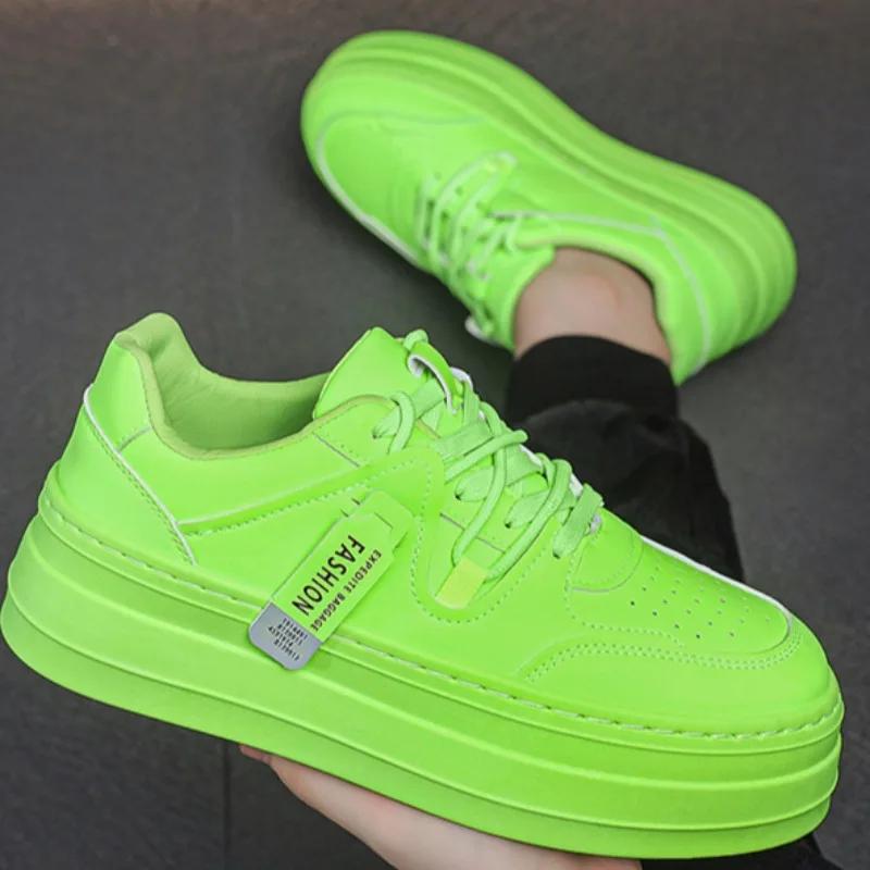 Fashion Men Sneakers Skateboard Shoes High Quality Leather Casual Shoe Designer Platform Shoes for Men Lace Up Sport Shoes Tenis