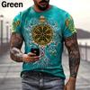 Summer Viking Tattoo Art Graphic 3D Print T-shirt Fashion Short Sleeve Casual Men's T-shirts