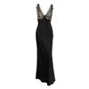 2026 Sommer Neu Grenzüberschreitender Stil Sexy V-Ausschnitt Spitze Patchwork Satin Kleid für Damen, High-End Figurbetont Elegant Langarmkleid