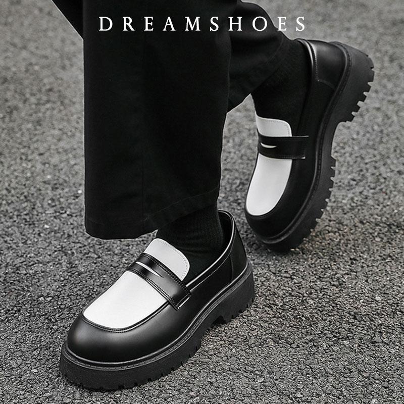 Men Handmade Leather Shoes Platform Loafers Fashion Luxury Slip On Mocassin Business Shoes Homme  De Hombre