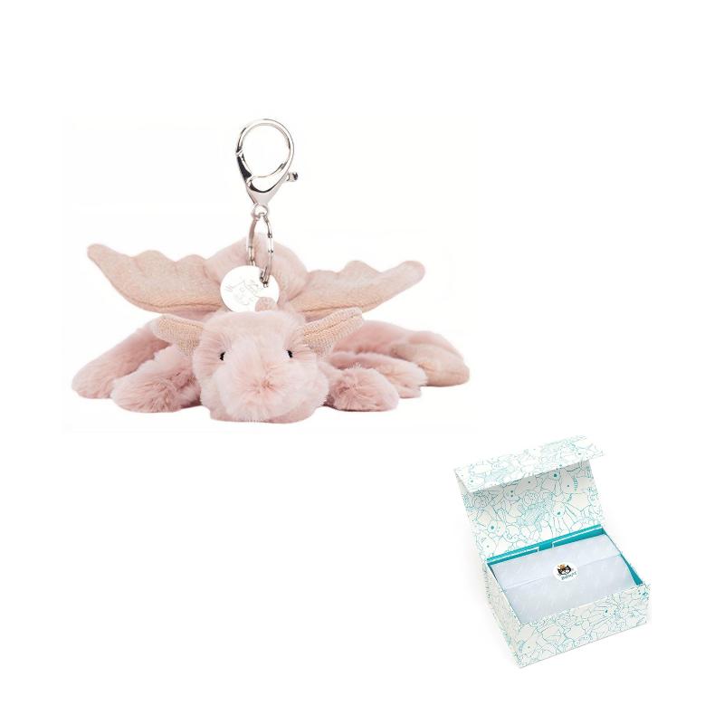 JELLYCAT Mythical Animals Rose Dragon Bag Charm Doll Plush Pendant 5cm Height