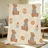 Soft Fuzzy Bear Flannel Blanket Breathable All-Season Plush Throw for Home Couch Nap, Office Use, Halloween & Christmas Holiday Decor