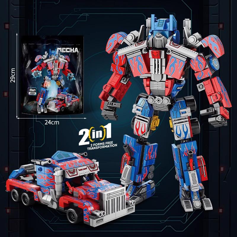 Autobots Decepticons Building Blocks Transformation Robot Children Educational Assembly Car King Kong Brick Assemble Toy Gift