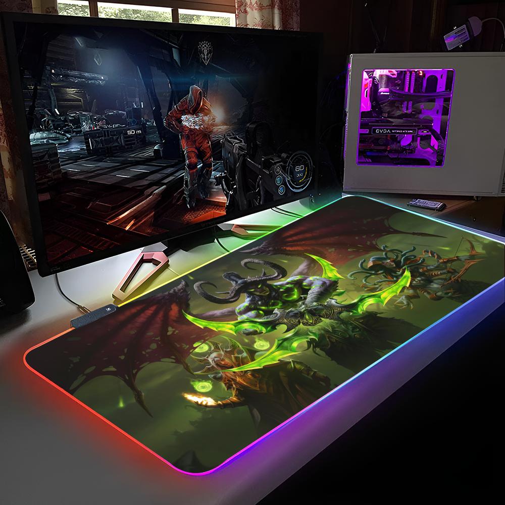 

W-WorldS Of W-WarcraftS Mouse Pad RGB Backlit Mouse Pad Laptop Mouse Pad Laptop Gamer Computer Desk Gaming Accessories RGB700x400x3mm