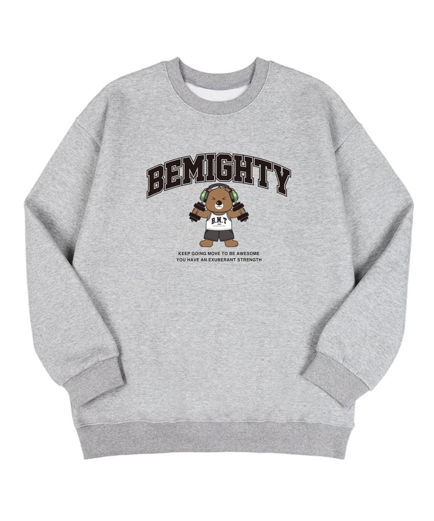 BEMIGHTY Dumbbell Bear Oversized Fleece-Lined Sweatshirt [Black]