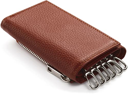[LUNICA] Étui à clés pour homme [Supervisé par un organisateur] [Petit mais 6 fonctions] Portefeuille, porte-monnaie intégré, clé intelligente, porte-cartes en cuir