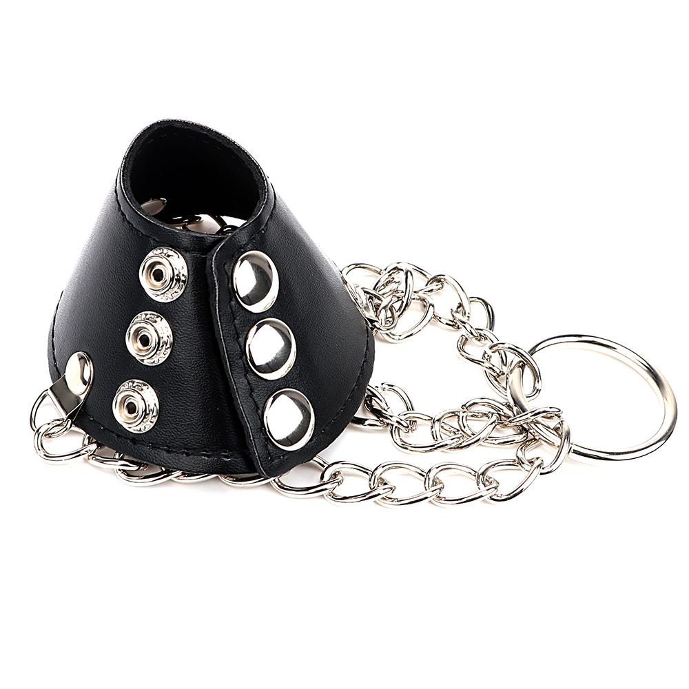 IKOKY Scrotum Padák Varlata Nosítka Cudnost Cage Omezovače penisového míčku Bondage Penis erekční prsten Sexuální hračky pro muže