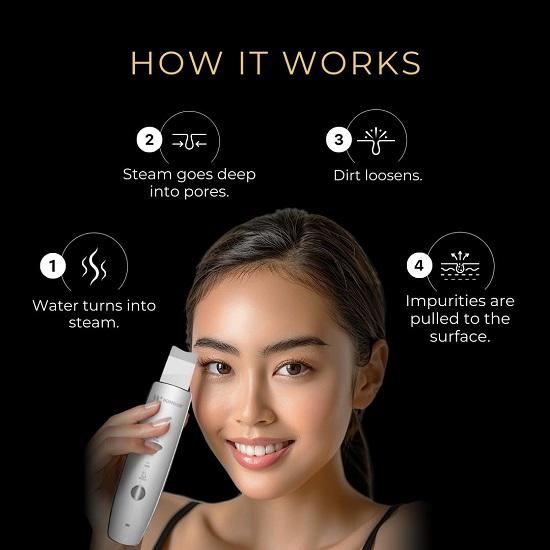 Sonic Scrubber  White Heads Black Head Remover Tool With LED Blue Red Light For Face Deep Cleansing, Skin Lifting, Acne Reduction, Anti-Aging