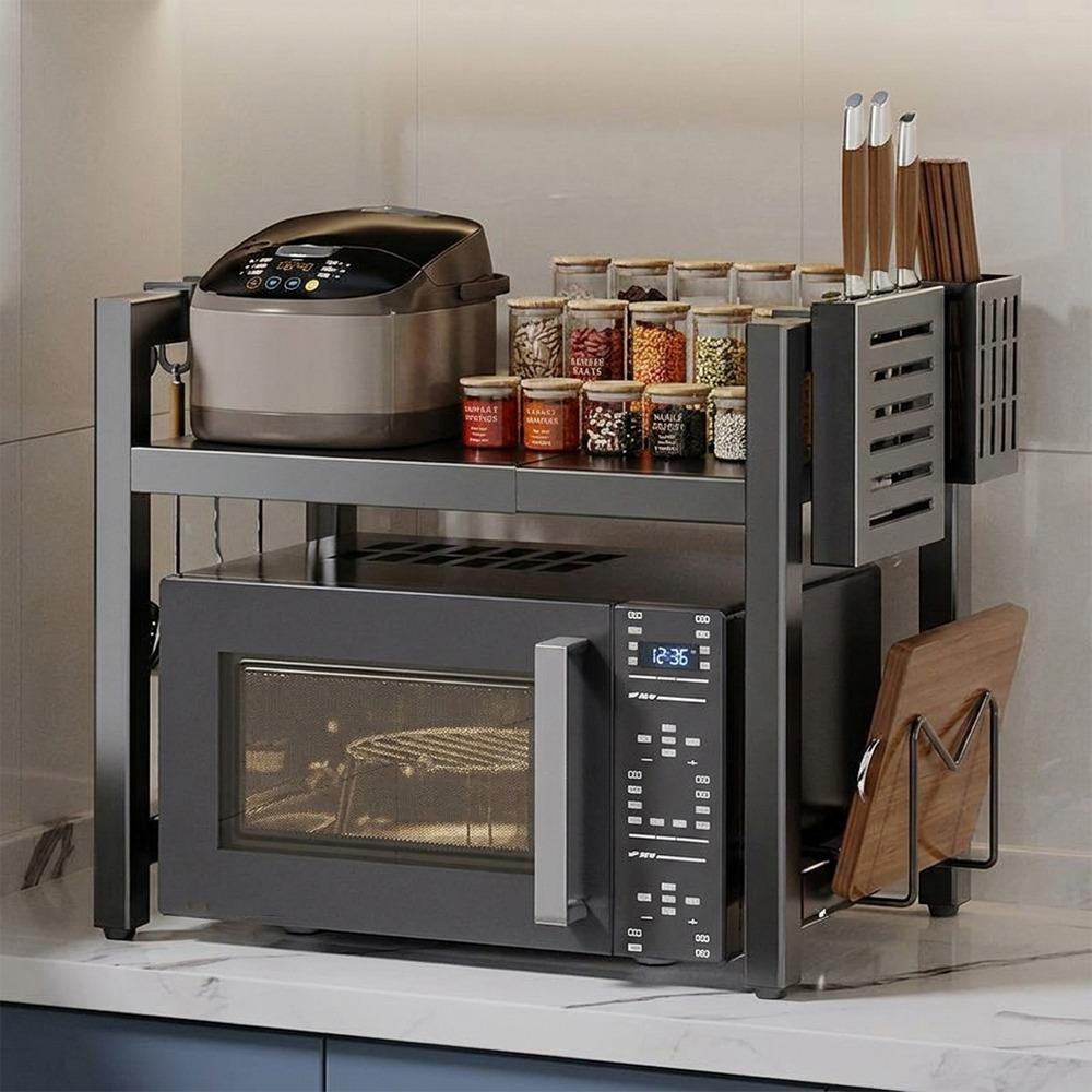 Retractable Metal Kitchen Storage Rack Adjustable Oven Storage Shelf  Seasoning Storage