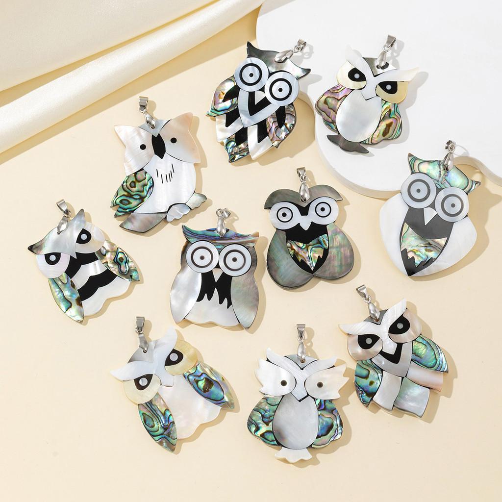 Handmade Shell Owl Pendant Necklace With Unique Design For Style Accessories