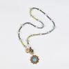 Natural Turquoise Sun God Pendant Choker Necklace