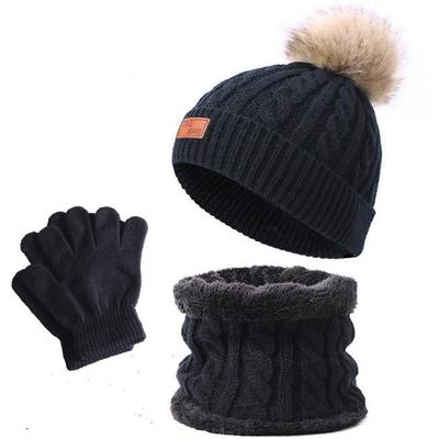 European & American Kids' Warm Hat, Scarf & Gloves Set for Autumn/Winter