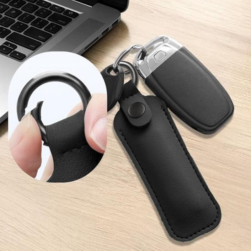 Leather U Disk Pouch Protective Cover Storage Bag USB Flash Drive Memory Stick Case Key Ring Holder Digital Accessories