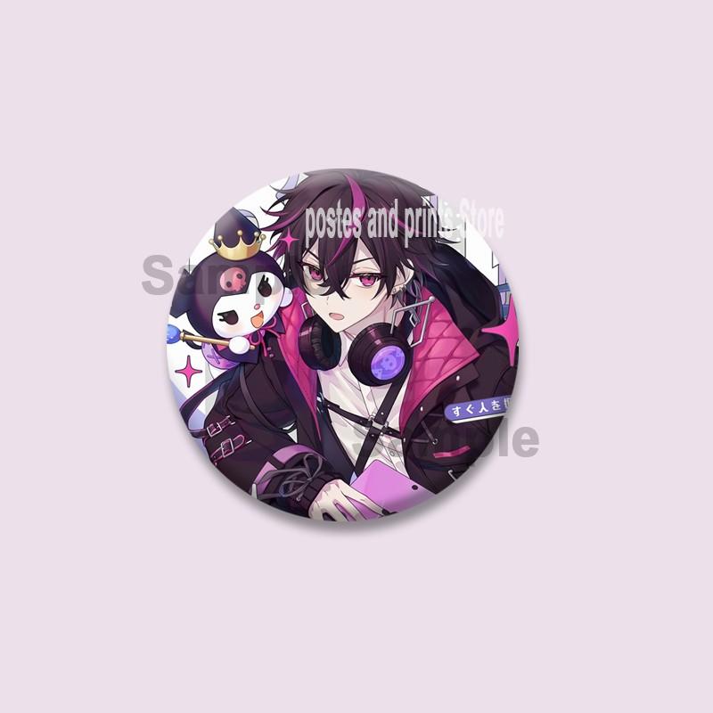 Cartoon Game Merold Kurode Hallritt Brooch Anime Fragaria Memories Lapel Pins Plastic Round Badge for Bag Hat Jewelry XMAS Gifts