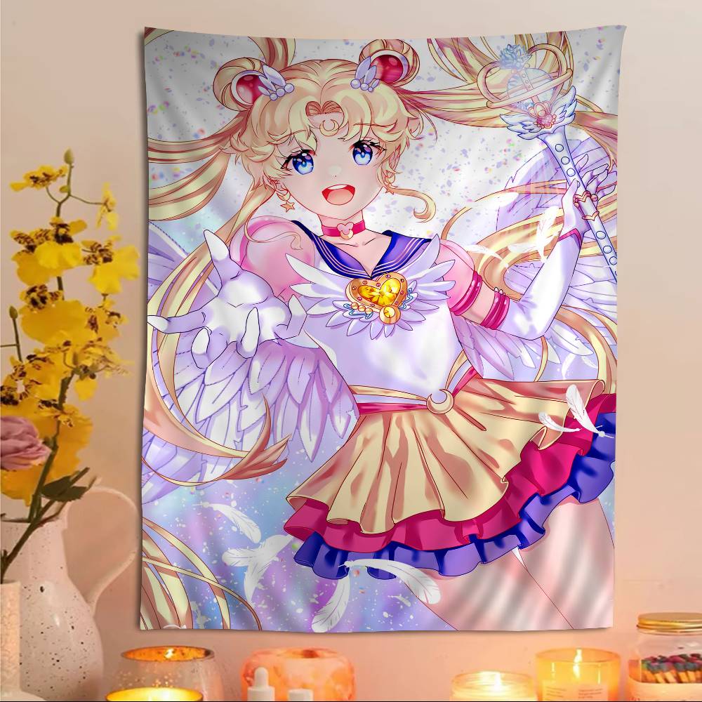 Anime SSailor MMoon Crystal Hippie Wall Hanging Tapestries For Living Room Home Dorm Decor Art Home Decor