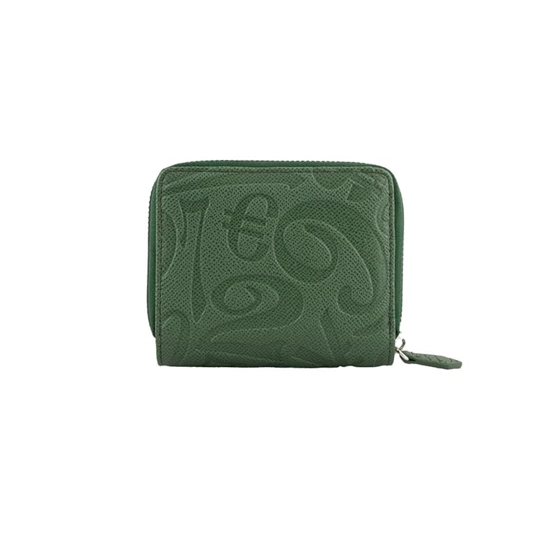 

[Frank Miura] bi-fold wallet round zipper men s ladies big money good luck money luck miracle wallet (green)