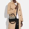 New COACH Rogue Fabric With Glove Tanned Leather Shoulder Bag, Crossbody Bag, Handbag Trumpets Women's Taupe & Black CA215-LHUW7