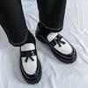 2026 New Thick-soled Height-increasing Fringed Big-head Leather Shoes Casual Loafers for Young Men British Trendy Bean Shoes