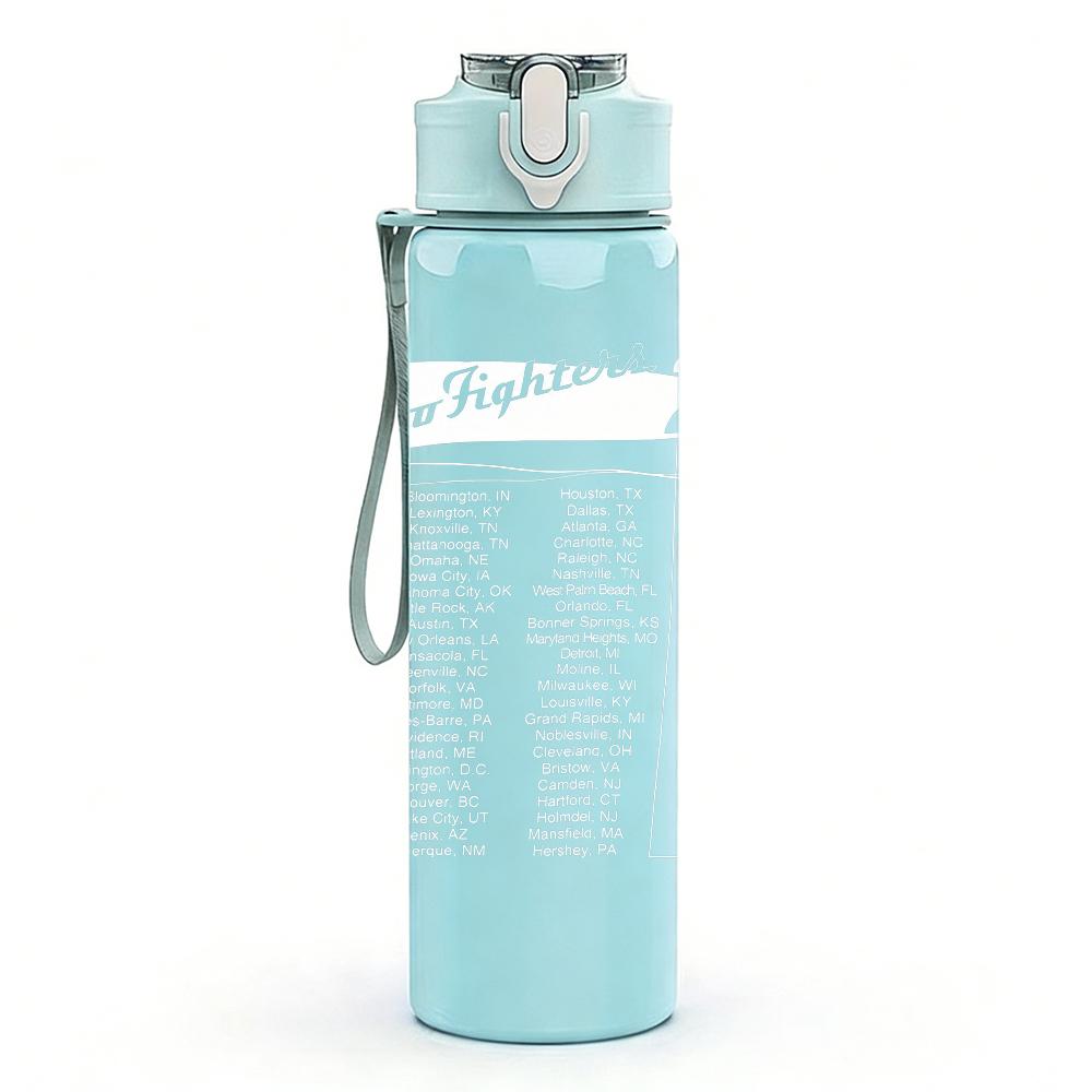 1PC Plain Blank Minimalist White Print 750ml Portable Sports Water Bottle Leakproof Gym Outdoor Travel Drink Cup