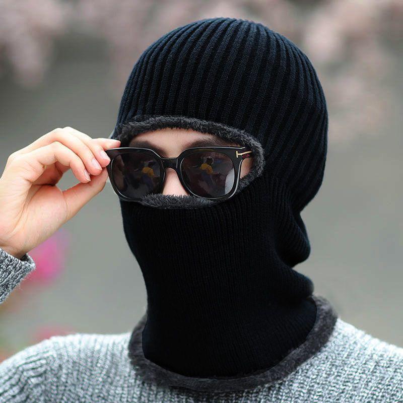 2 In1 Winter Mask Beanies Hats Warm Knitted Hats Windproof Full Face Ski Bonnet Tactical Cycling Earmuffs Cap