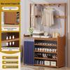 Multi-layer Dustproof Bamboo Shoe Rack for Entryway