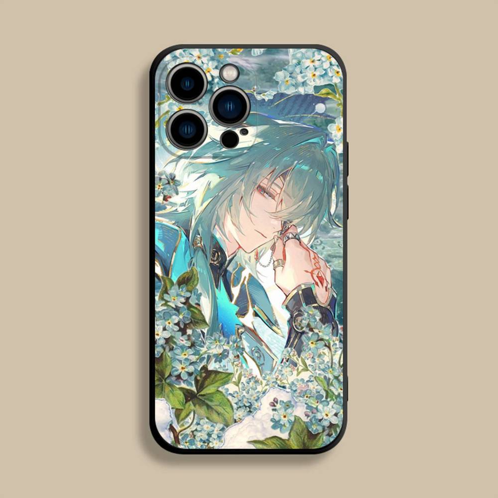 

H-Honkai Stars Rail Чехол для телефона Anaxa Для iPhone 17,16,15,14,13,12,Pro,Max,Plus,E,SE4,Air,Mini Черный Мягкий Чехол iPhone16promax