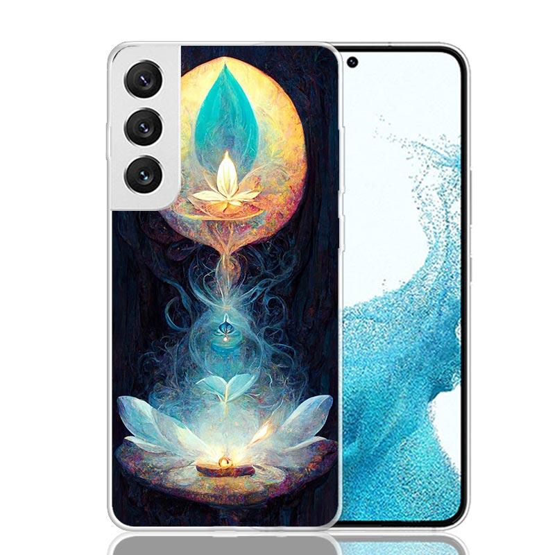Buddhist Fire Lotus Phone Case For Samsung Galaxy S26 Ultra S23 S24 S25 Edge S20 FE S21 S22 Plus Soft Print Shell Cover Fundas G