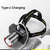 New Super Bright Zoomable LED Headlamp Wave Sensor 500LM Head Light USB Rechargeable 3 Light Modes Fishing Headlight for Camping