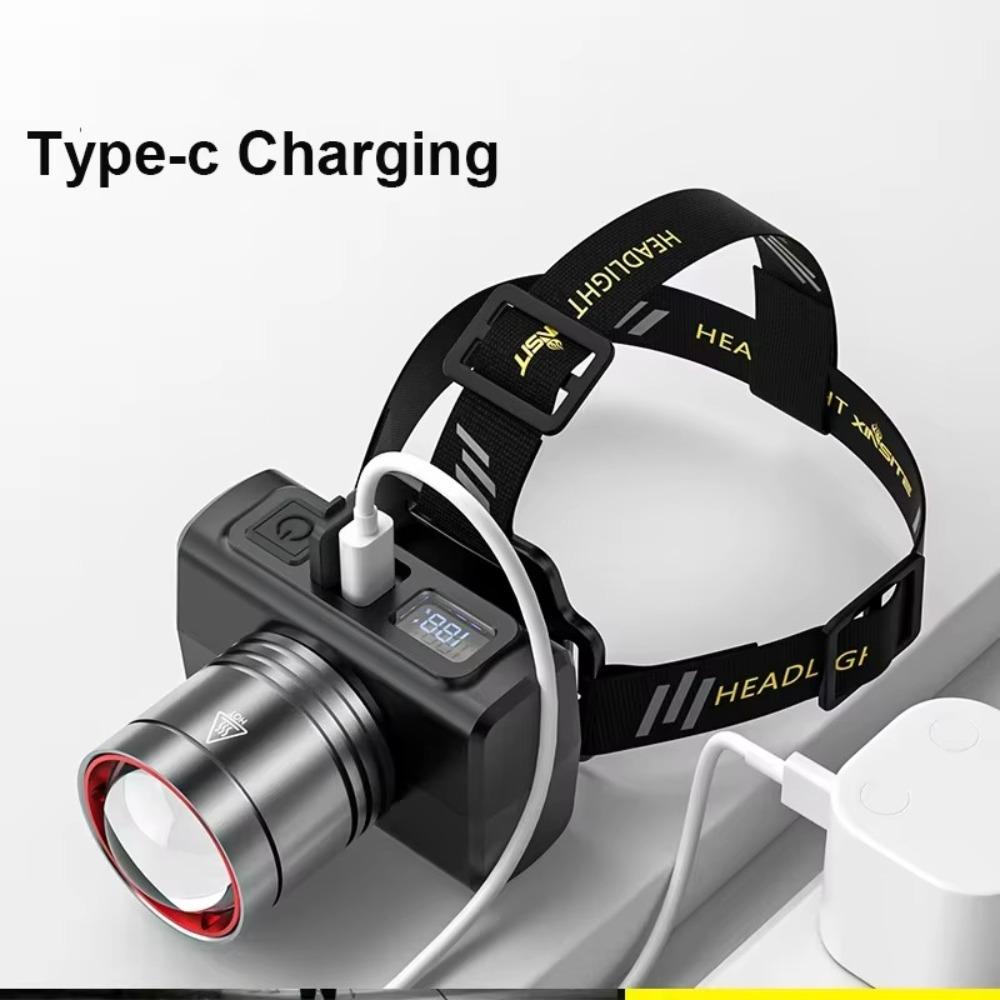 New Super Bright Zoomable LED Headlamp Wave Sensor 500LM Head Light USB Rechargeable 3 Light Modes Fishing Headlight for Camping