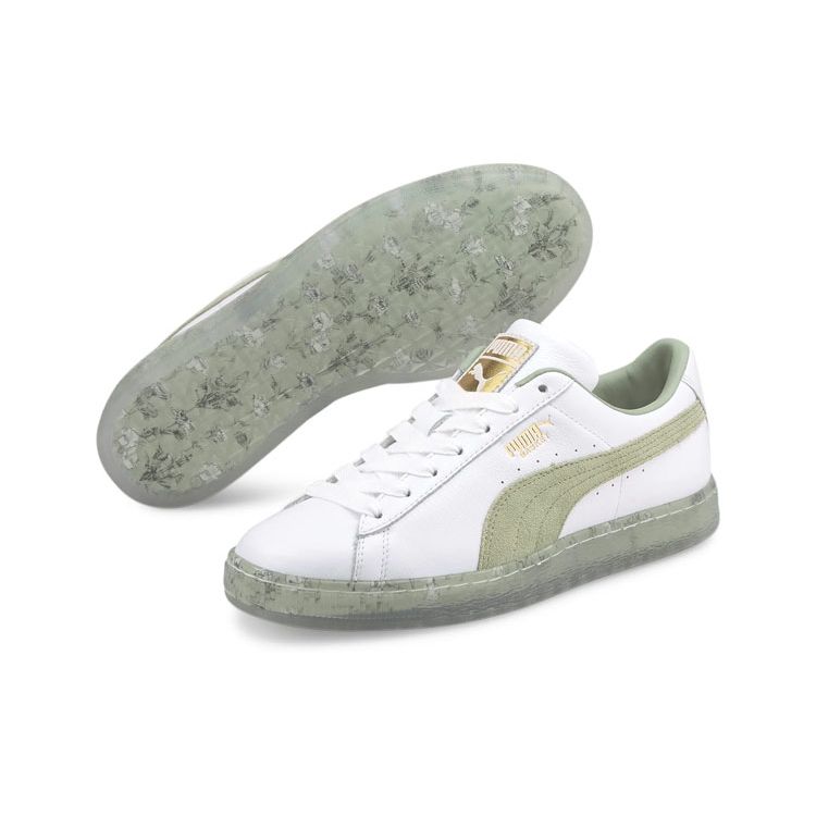 Puma  Basket In Bloom - Desert Sage Women Sneakers White 380117-02