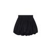 Women's High-Waisted Black & White Puffball Pleated Summer Shorts