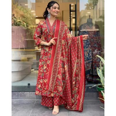 Indické Bollywood Kurti Salwar Dámská Designová Tunika Kurta Kalhoty Dupatta Set VF-1857