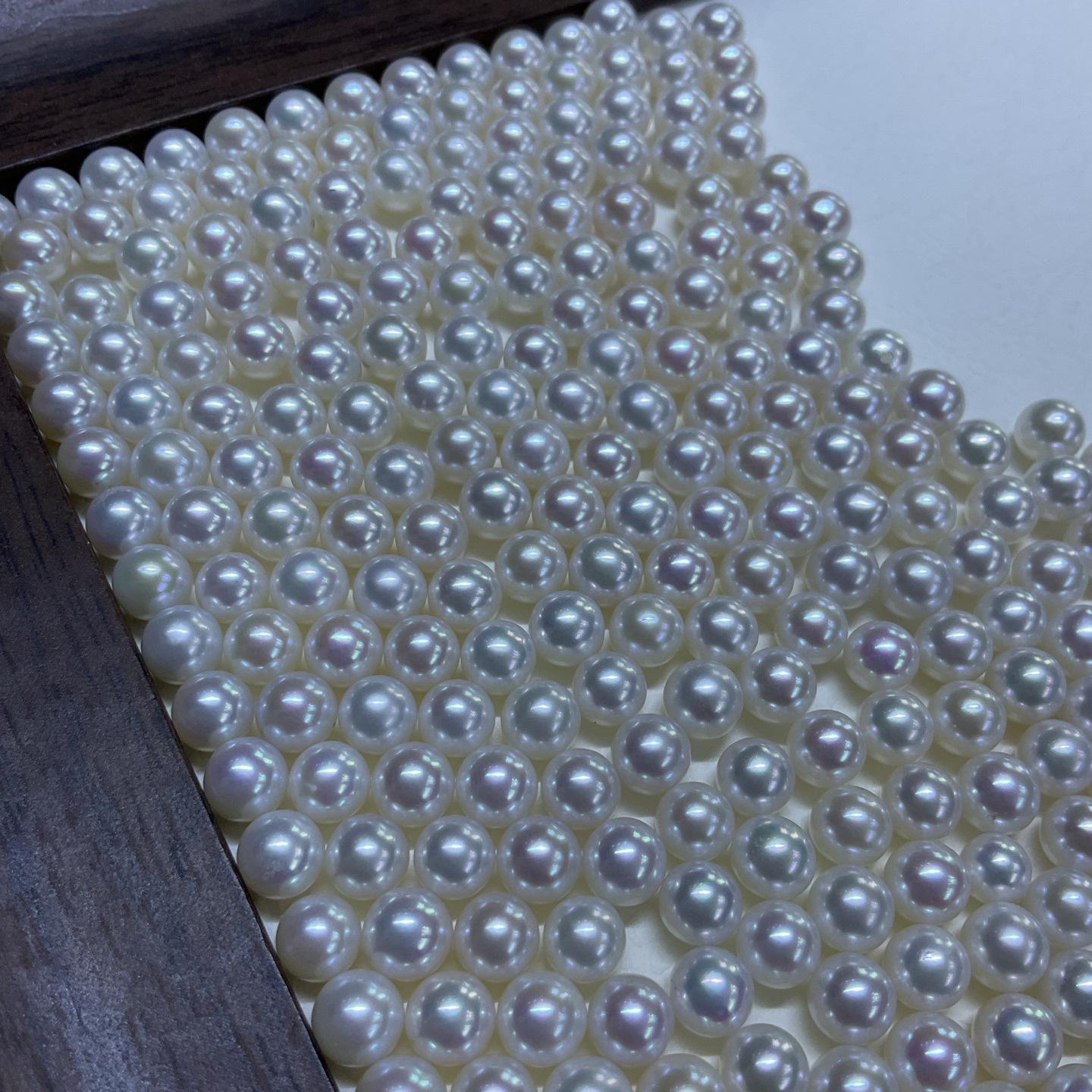 6-7mm White Freshwater Akoya Pearl Round Undrilled Beads