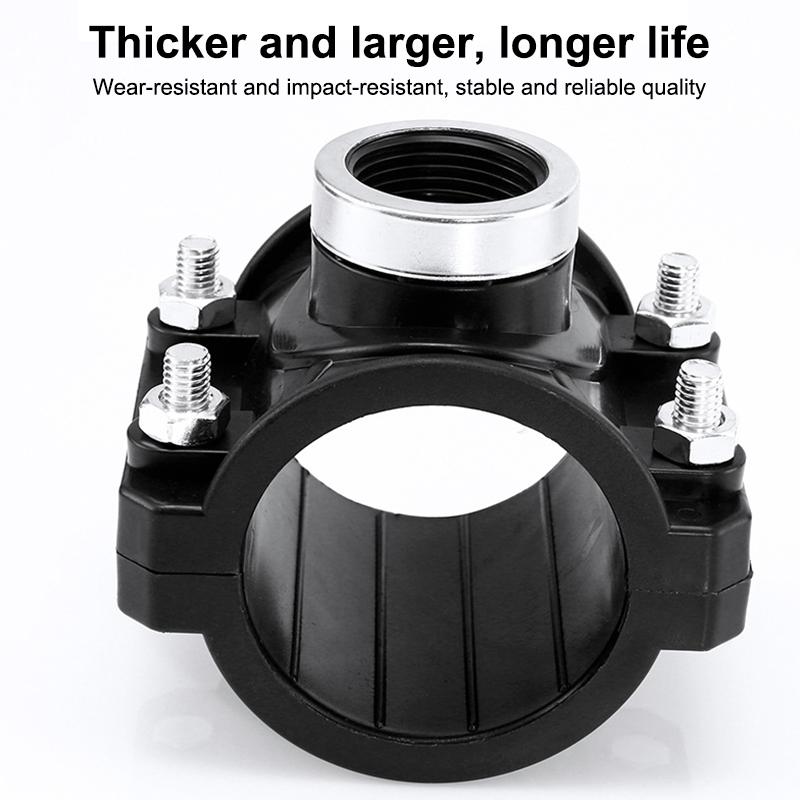 Water Pipe Splitter Clamp Easy Install 1/2'' Female Thread Connector for Agricultural Irrigation Pipe Fitting