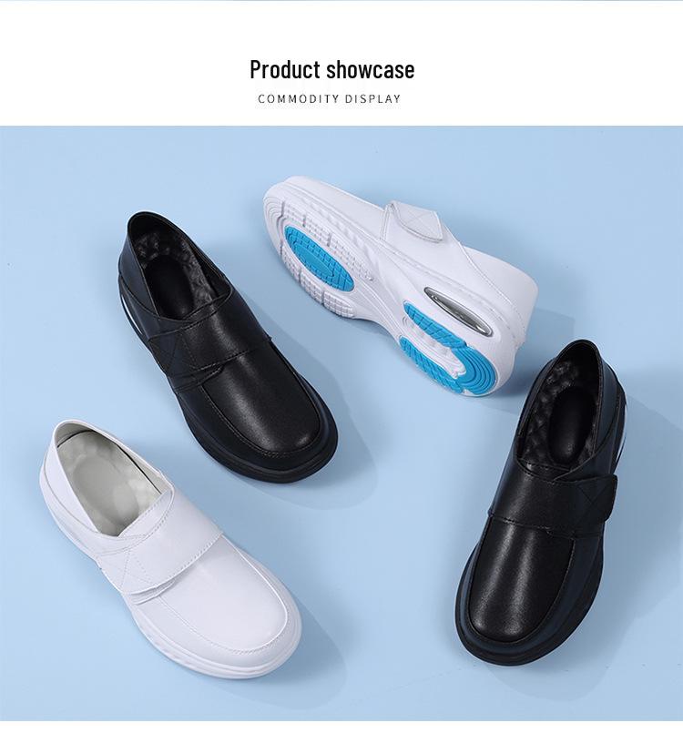 Women's Summer Leather Thick & Soft Sole Breathable Medical Work Shoes