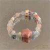 Cute bracelet new high-value kitten ceramic puppy couple niche hand rope design girlfriend fading bracelet