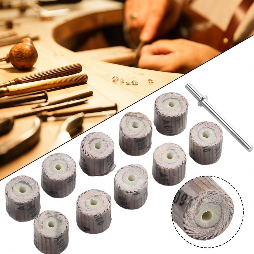10Pcs 12mm Flap Wheel Sandpaper Sanding Disc Grinding 80600 Grit
