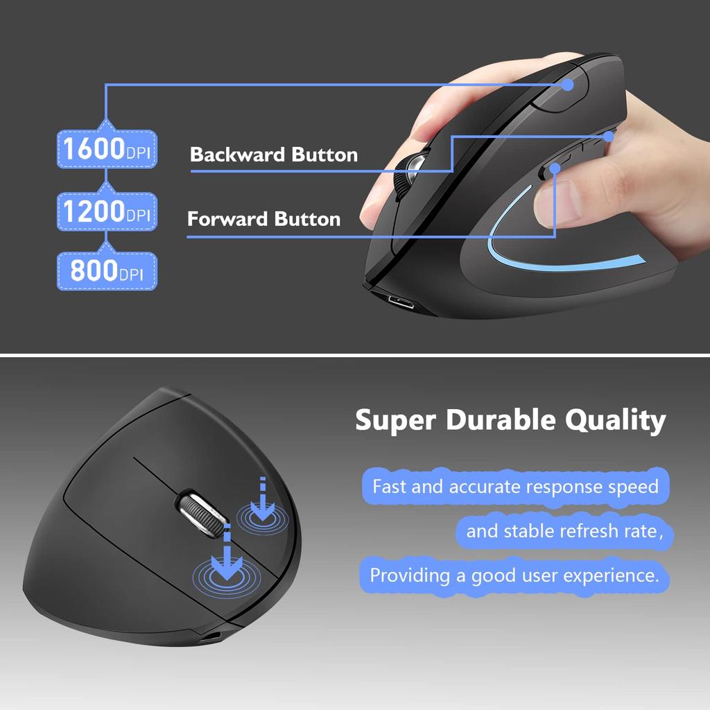 Neises Ergonomic Bluetooth Mouse for MacBook MacBook and Laptops Rechargeable Wireless Mouse iPad, Air, Mac, Pro, Mini, iMac, -