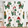 2pcs  2D Plane Printing Popular Curtains Cute Christmas Dinosaurs Reindeer_a Versatile Polyester Fabric (without Rod) Outdoor